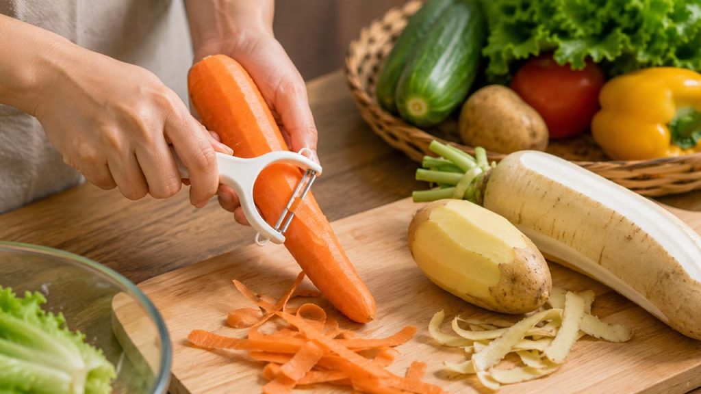 Gọt vỏ cà rốt, khoai tây và các loại củ quả có thể gọt vỏ