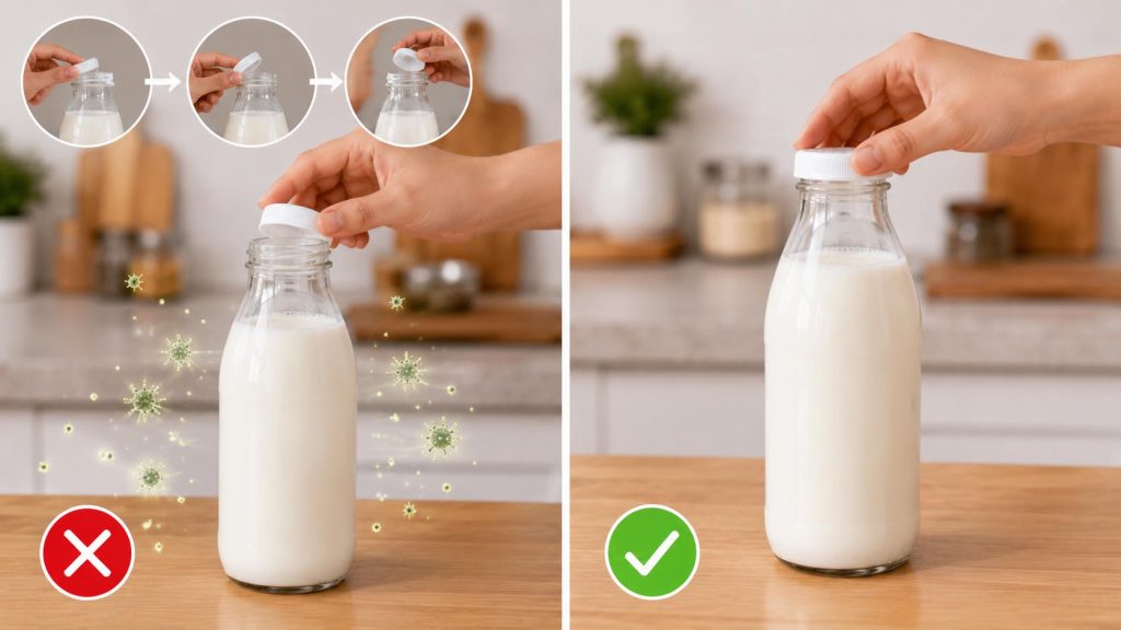 Hạn chế mở nắp sữa quá nhiều lần