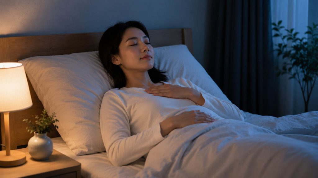 Hít thở chậm và sâu giúp thư giãn cơ thể trước khi ngủ