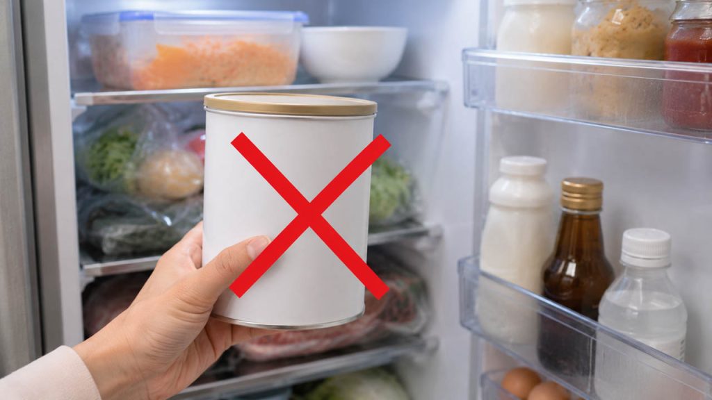 Không nên bảo quản sữa bột trong tủ lạnh