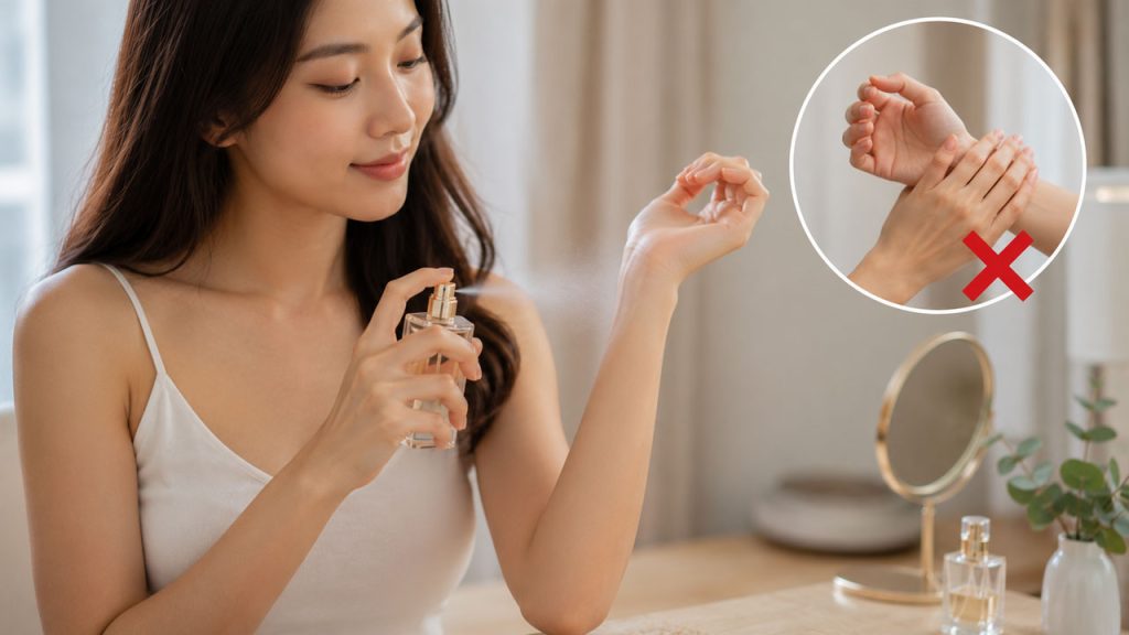 Không chà xát cổ tay sau khi xịt nước hoa