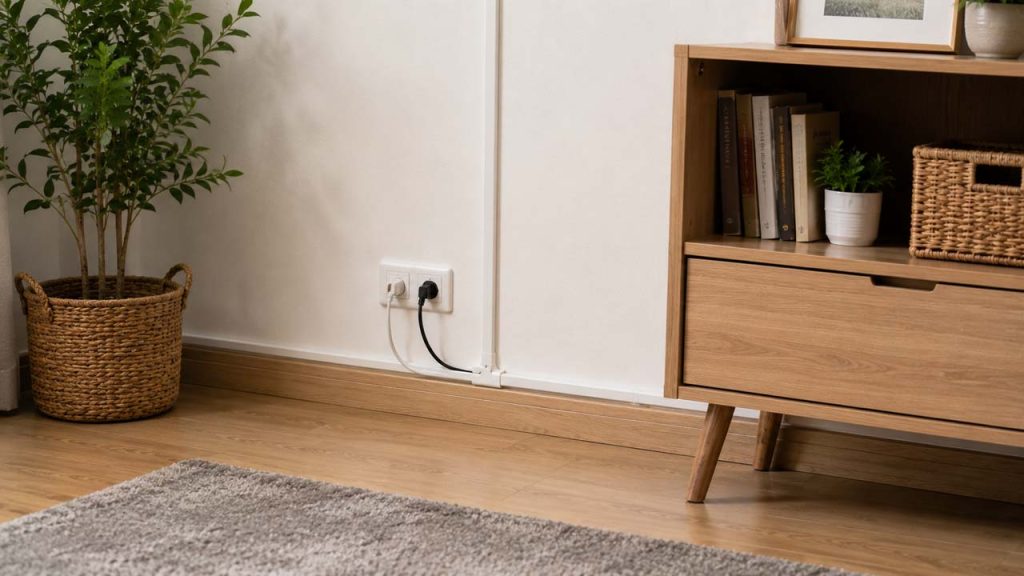 Không để đồ đạc che kín khu vực có dây điện