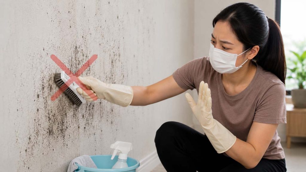Không dùng bàn chải quá cứng khi vệ sinh tường