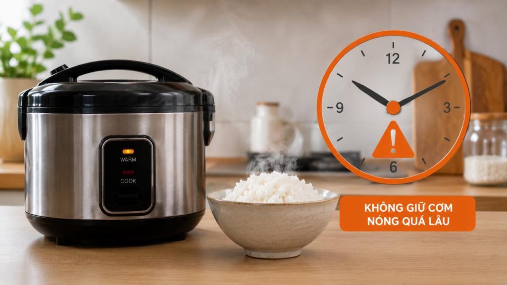 Không giữ cơm nóng quá lâu