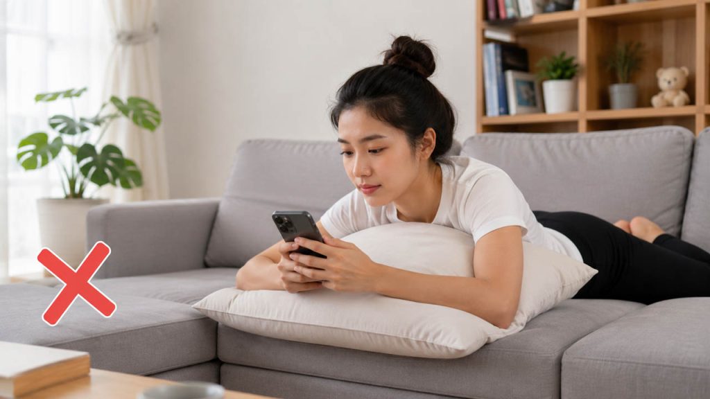 Không nằm đè lên gối cả ngày