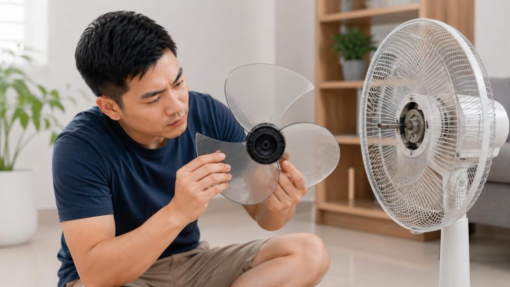 Kiểm tra cánh quạt điện bị cong hoặc lệch