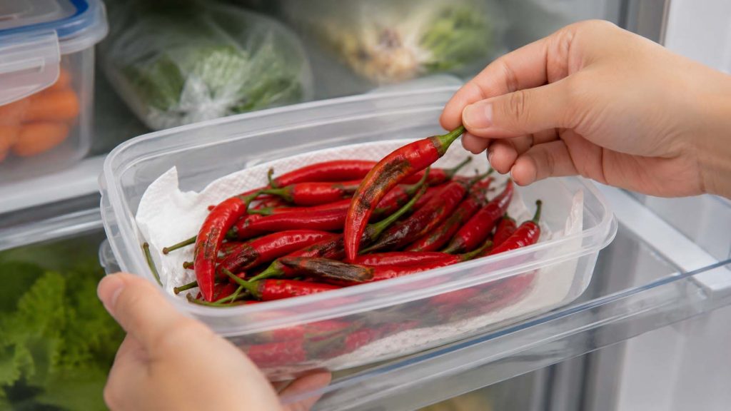 Kiểm tra hộp đựng ớt định kỳ để loại bỏ quả bị hỏng