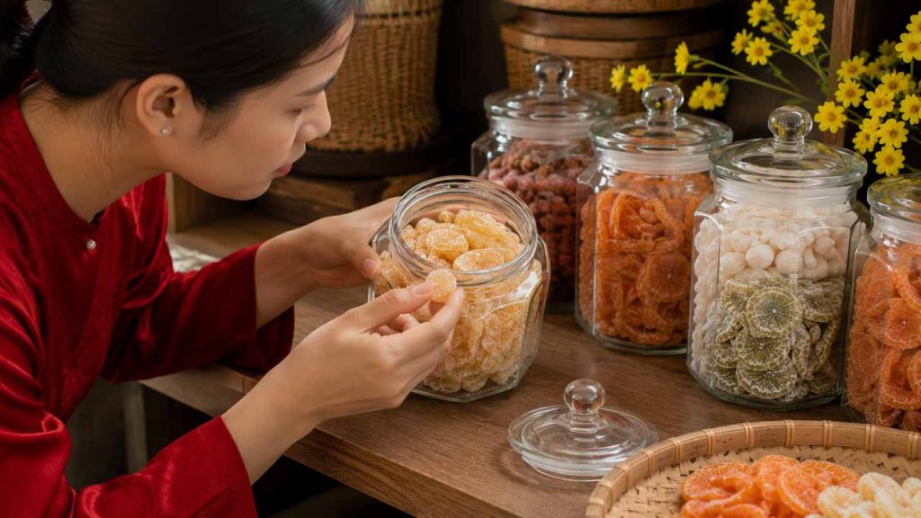 Kiểm tra mứt Tết thường xuyên để phát hiện dấu hiệu hư hỏng