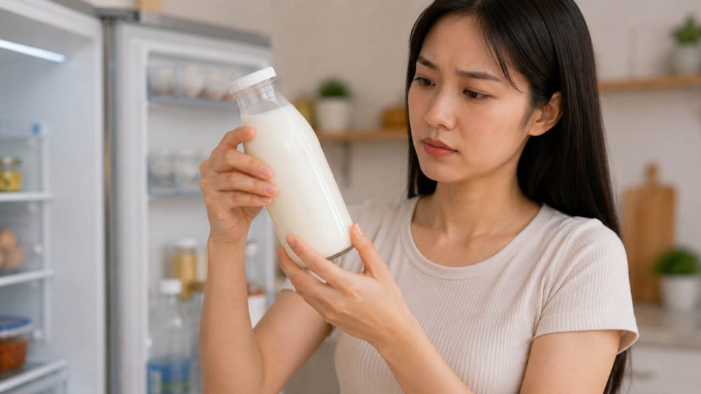 Kiểm tra sữa trước khi uống