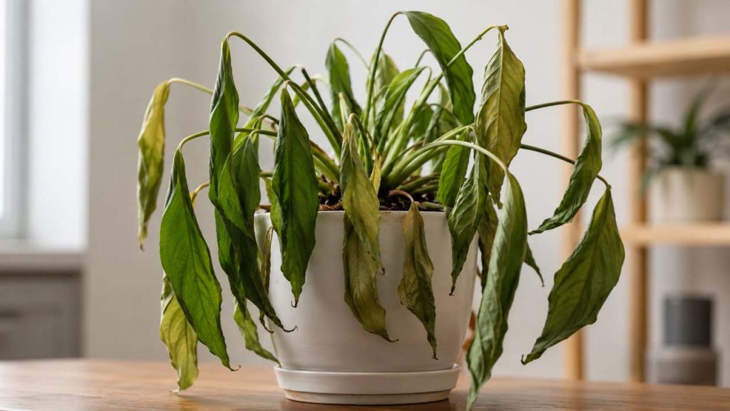 Lá cây bắt đầu héo rũ do thiếu nước