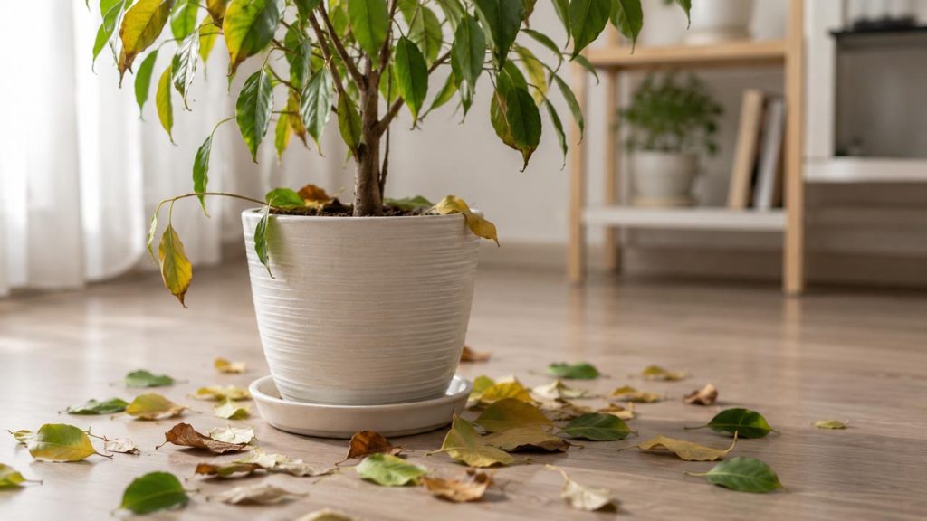 Lá rụng nhiều bất thường do thiếu nước