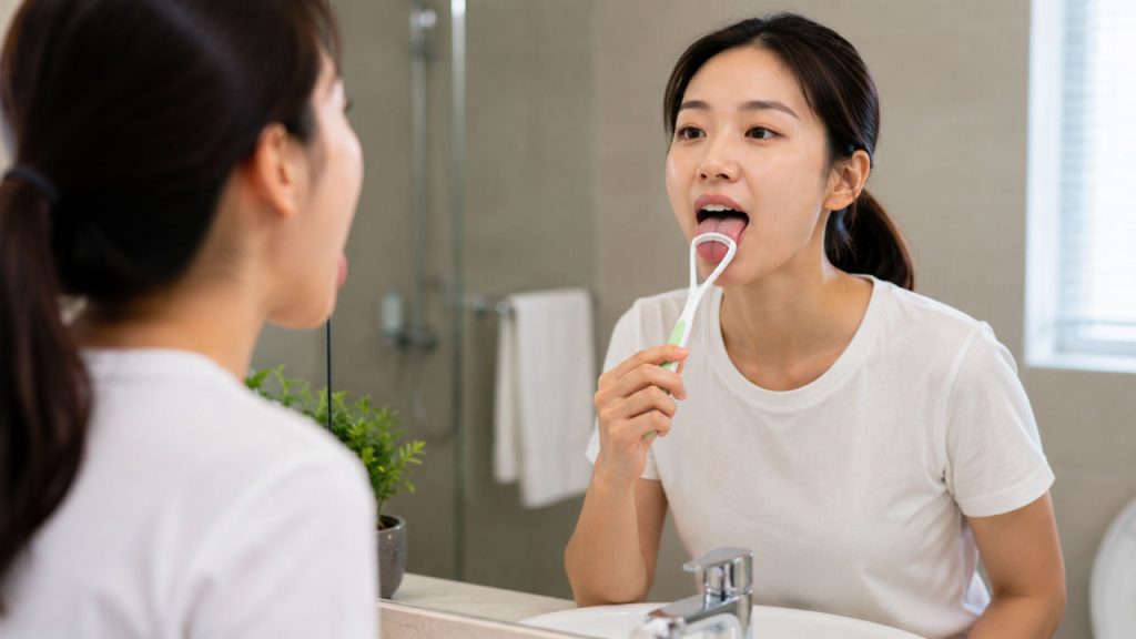 Làm sạch lưỡi mỗi ngày giúp loại bỏ vi khuẩn gây mùi