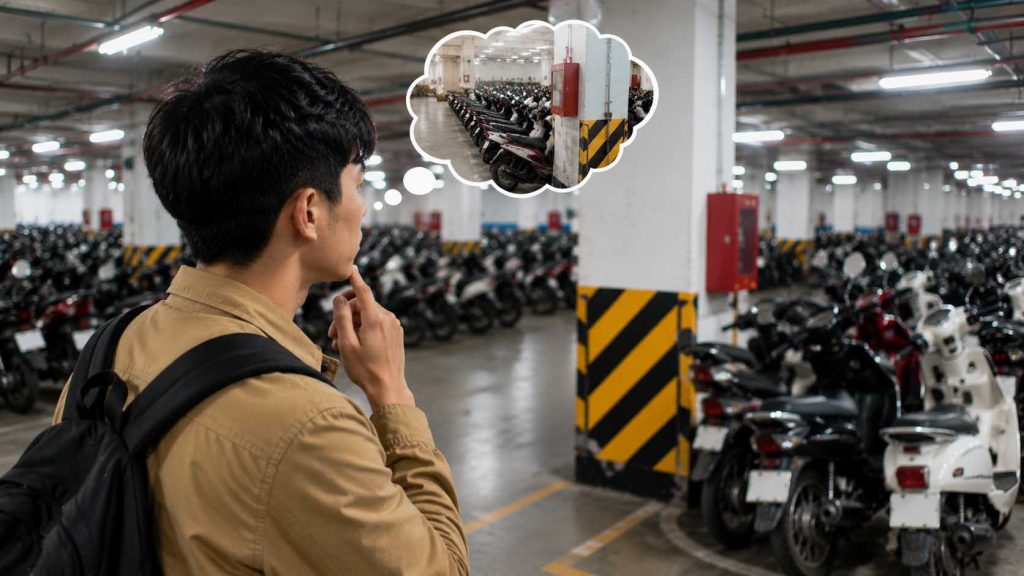 Liên tưởng vị trí gửi xe để dễ nhớ