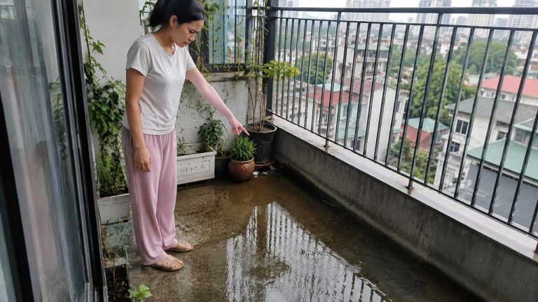 Mẹo giữ ban công không đọng nước hiệu quả vào mùa mưa
