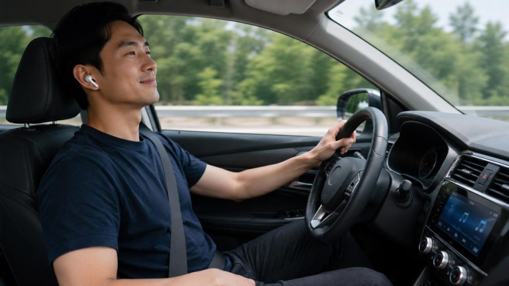 Nghe nhạc có tiết tấu vừa phải khi lái xe