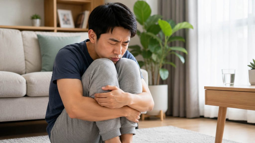 Ôm đầu gối sát ngực giúp giảm co thắt cơ hoành