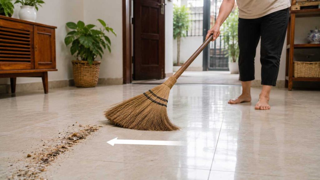 Quét theo một hướng cố định giúp chổi bền hơn