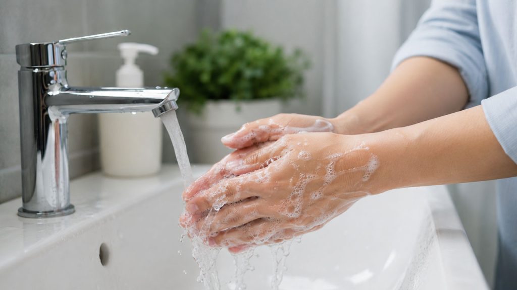 Rửa sạch tay trước khi lấy dằm