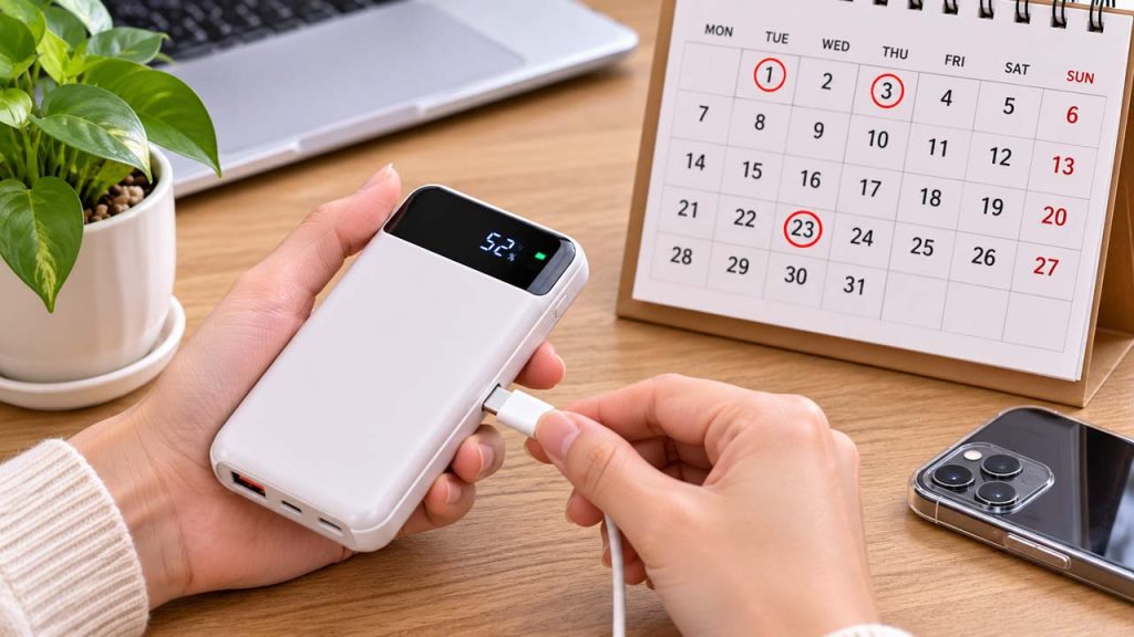 Sạc bổ sung pin dự phòng định kỳ khi ít sử dụng