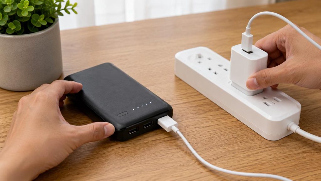 Sử dụng củ sạc và cáp sạc chất lượng cho pin dự phòng