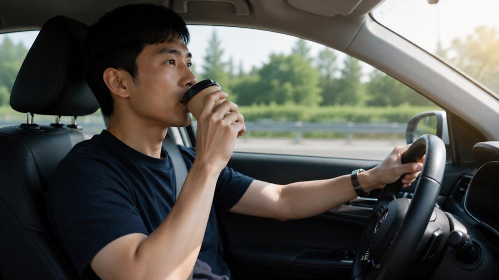 Sử dụng cà phê hoặc trà đúng cách khi lái xe