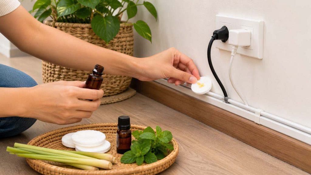 Sử dụng tinh dầu đuổi chuột gần dây điện