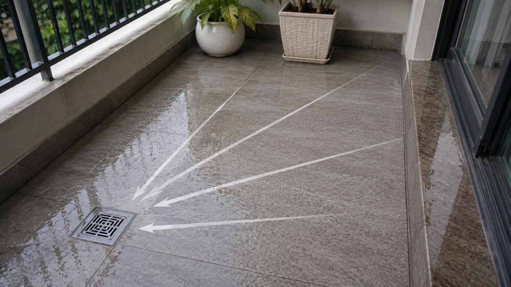 Tạo độ dốc phù hợp cho sàn ban công
