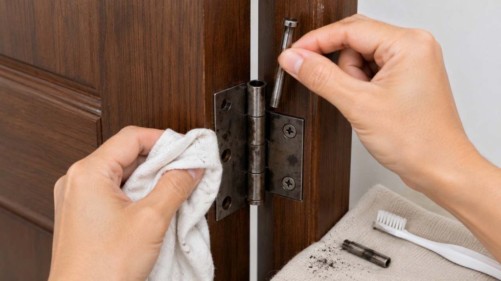 Tháo chốt bản lề để vệ sinh kỹ