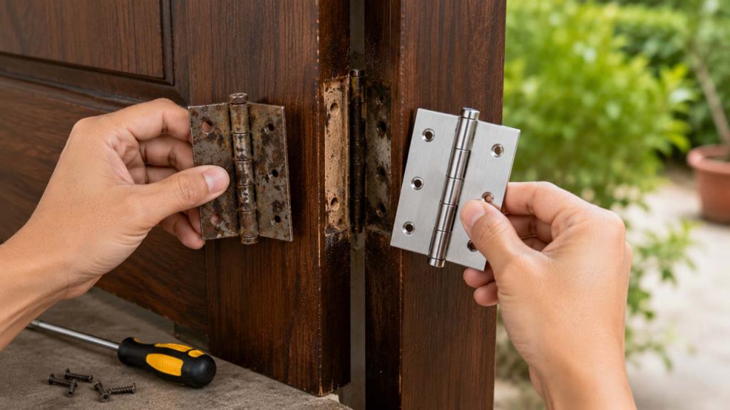 Thay bản lề cửa nếu đã quá cũ