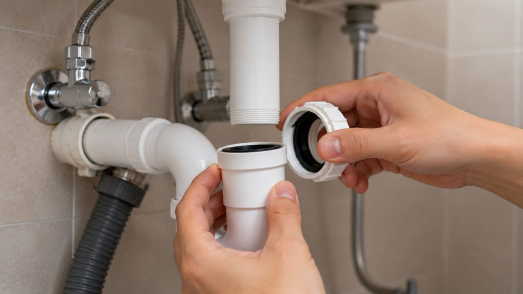Thay gioăng cao su cho ống thoát nước lavabo