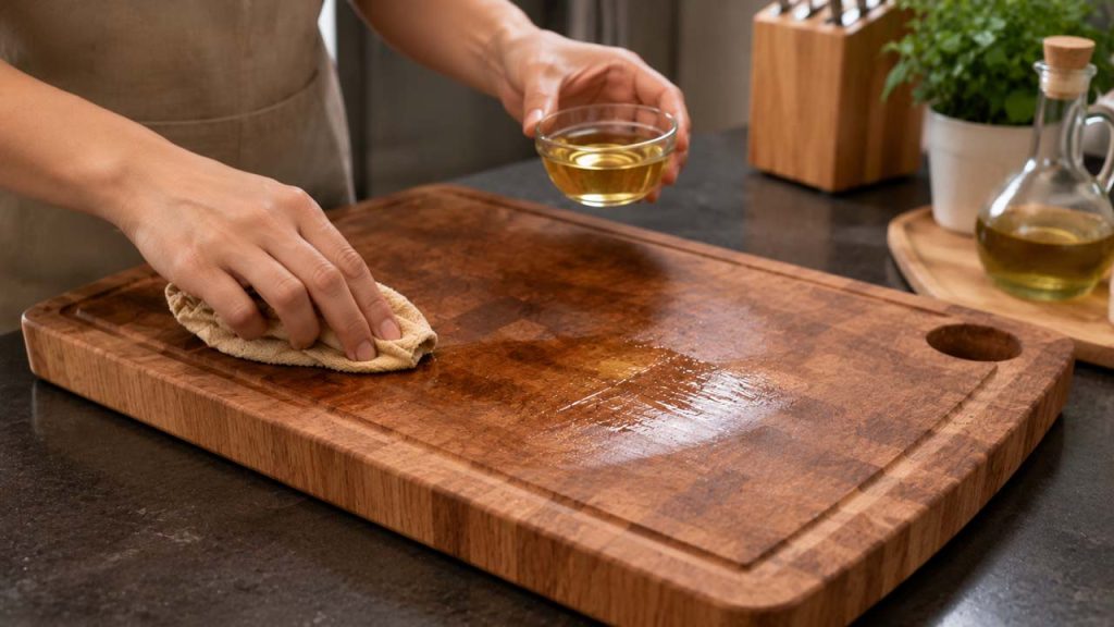 Thường xuyên thoa dầu bảo dưỡng thớt gỗ