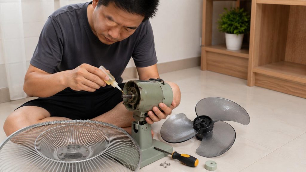Tra dầu bôi trơn cho trục quay quạt điện