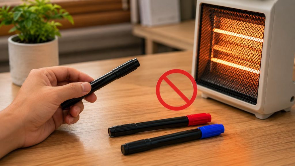 Tránh đặt bút lông gần nguồn nhiệt
