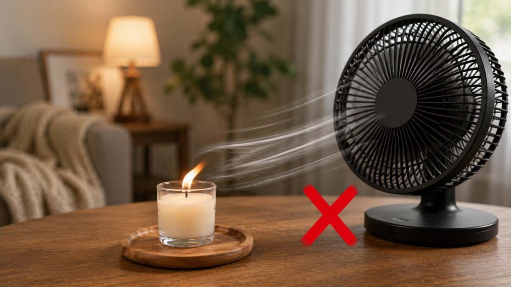 Tránh đặt nến ở nơi có gió