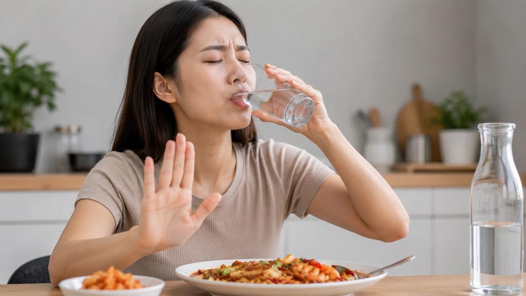 Không nên uống quá nhiều nước lọc khi bị cay miệng