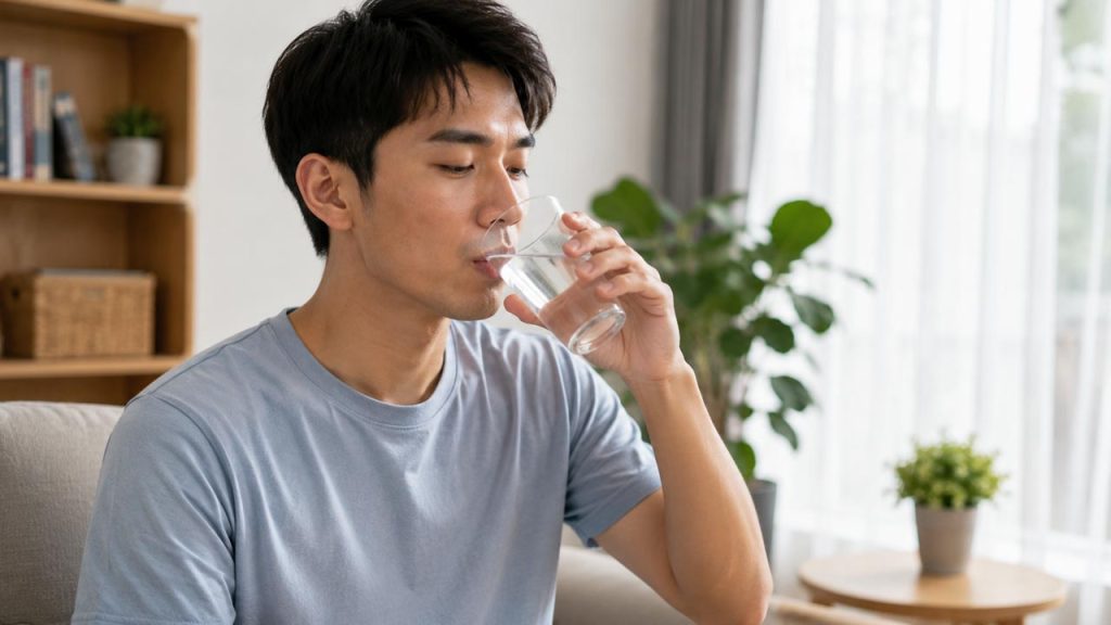 Uống từng ngụm nước nhỏ giúp giảm nấc cụt