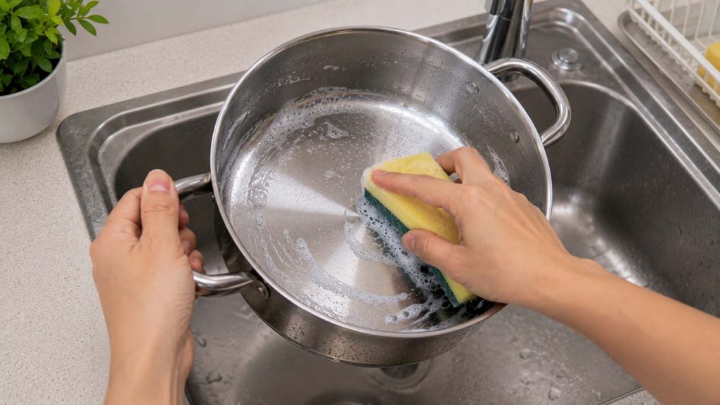 Vệ sinh nồi inox định kỳ để luôn sáng bóng
