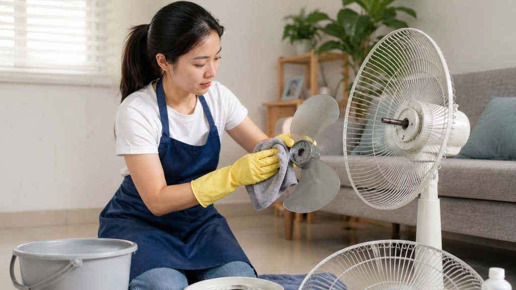 Vệ sinh quạt sạch sẽ giúp giảm tiếng kêu