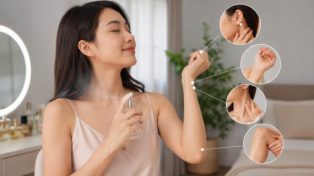 Xịt nước hoa lên những vùng có mạch đập