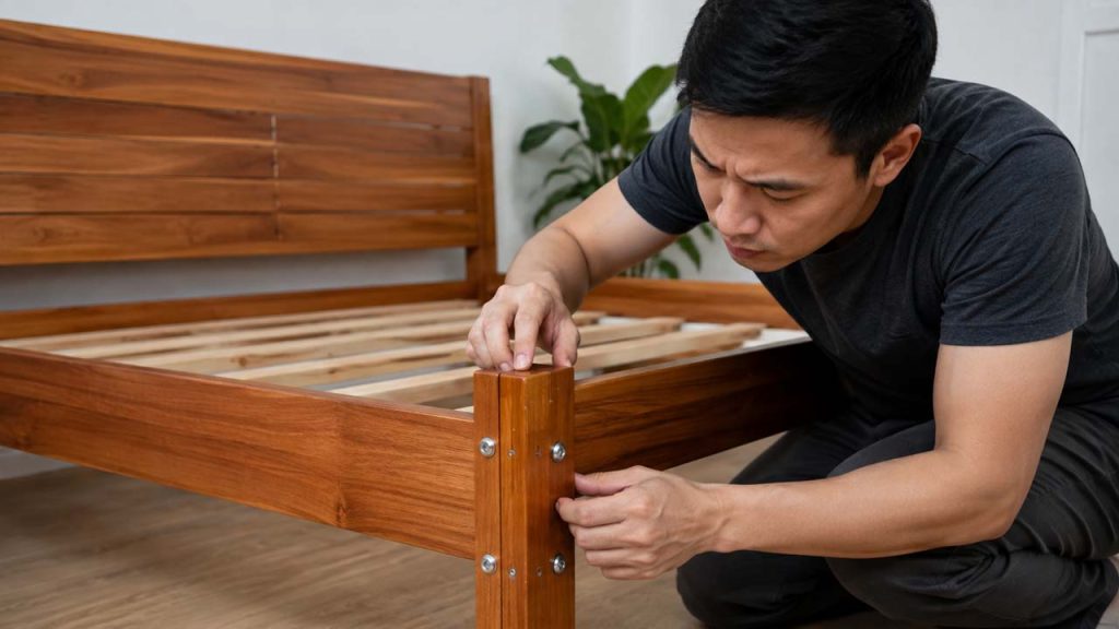Sử dụng sáp để bôi vào các khe nối trên giường gỗ nhằm giảm ma sát