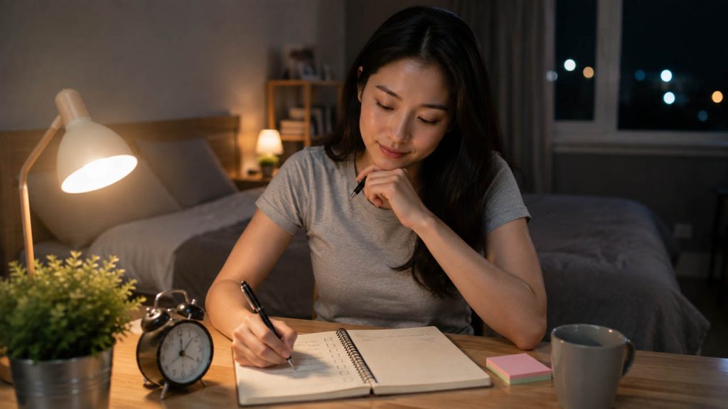 Lập kế hoạch cho ngày mai giúp giảm lo lắng trước khi ngủ