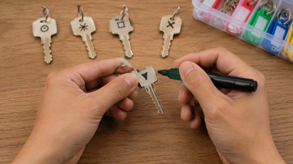 Đánh dấu chìa khóa bằng ký hiệu đơn giản để dễ nhận biết