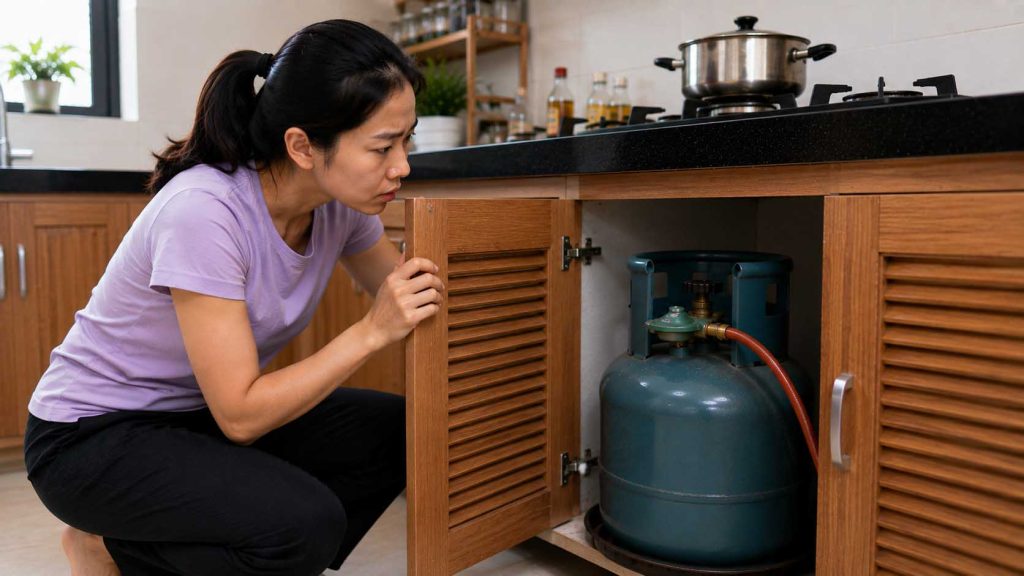 Bình gas được đặt trong khu vực thông thoáng