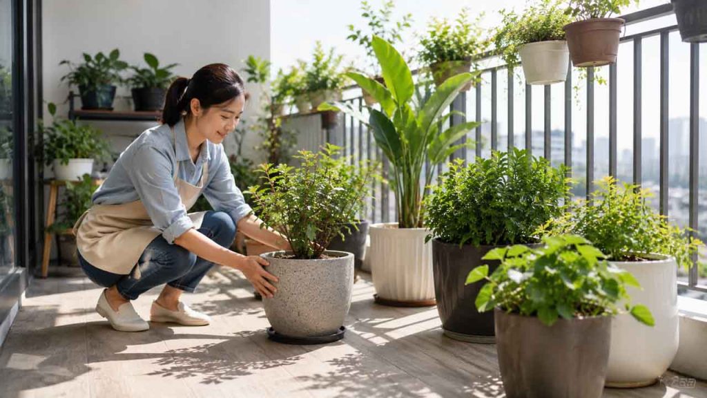 Đặt chậu cây ở nơi thông thoáng để hạn chế rêu
