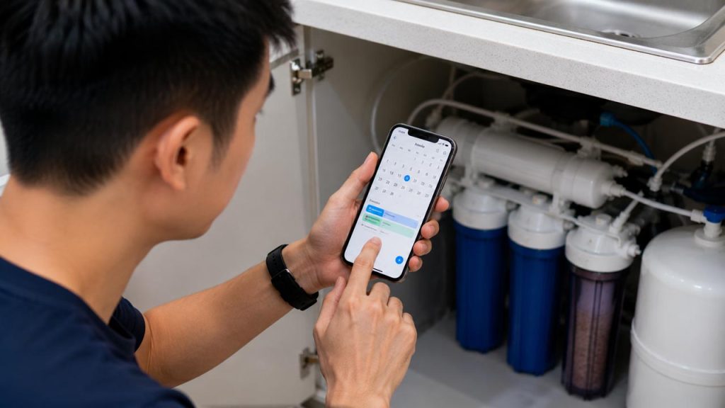 Đặt lịch nhắc thay lõi máy lọc nước trên điện thoại