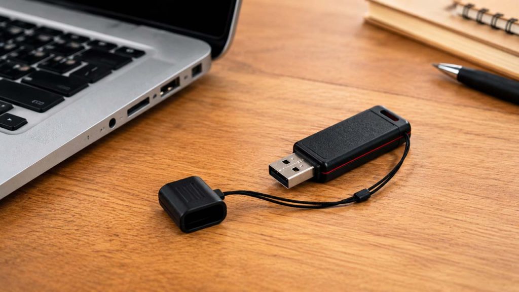 Dùng dây ngắn nối nắp với thân USB