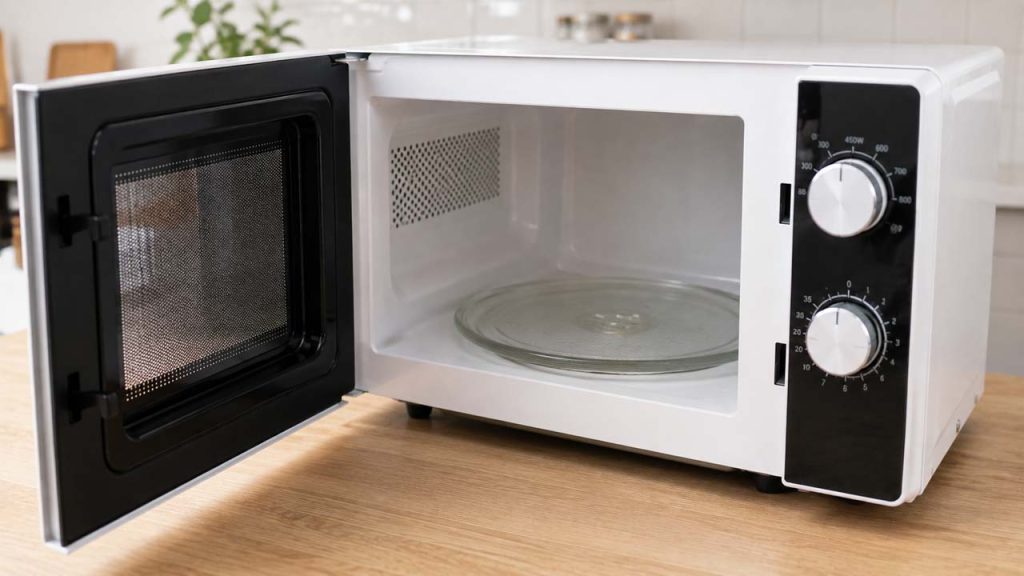 Để cửa lò vi sóng mở vài phút sau khi sử dụng