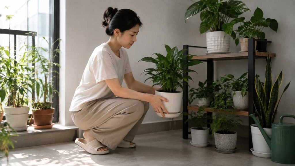 Di chuyển cây đến nơi mát và ít nắng hơn