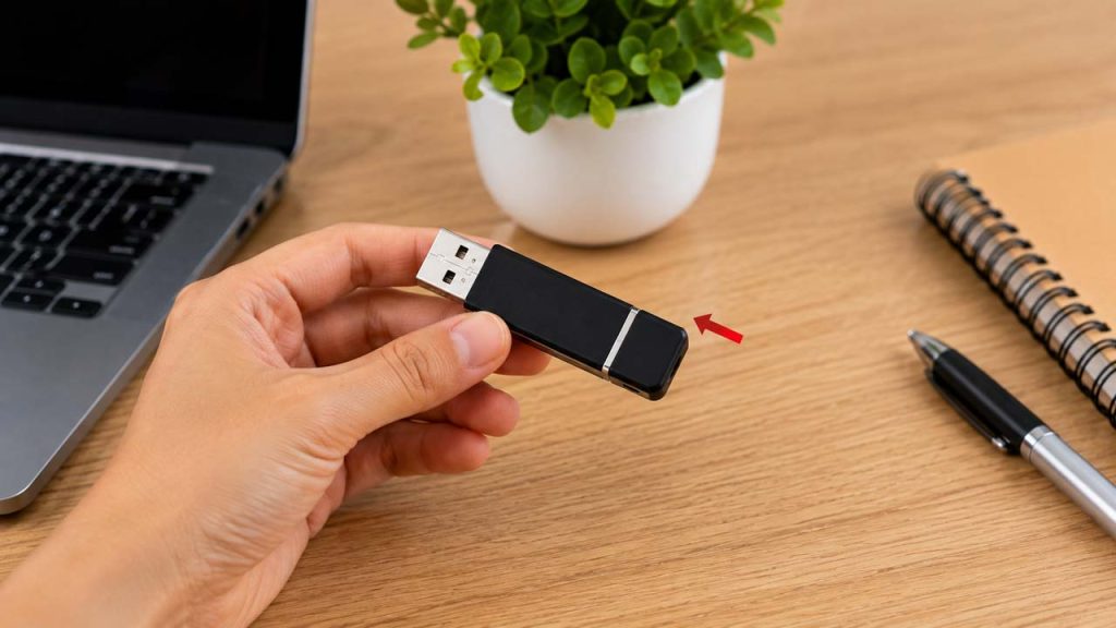 Gắn nắp vào đuôi USB khi sử dụng