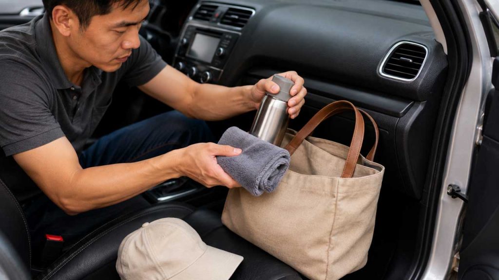 Làm sạch đồ dùng trước khi mang vào bên trong ô tô